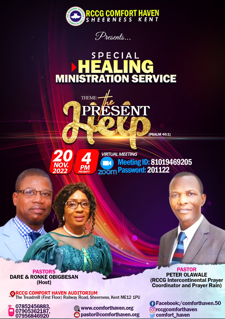 Mission & Vision RCCG Comfort Haven, Sheerness, Kent